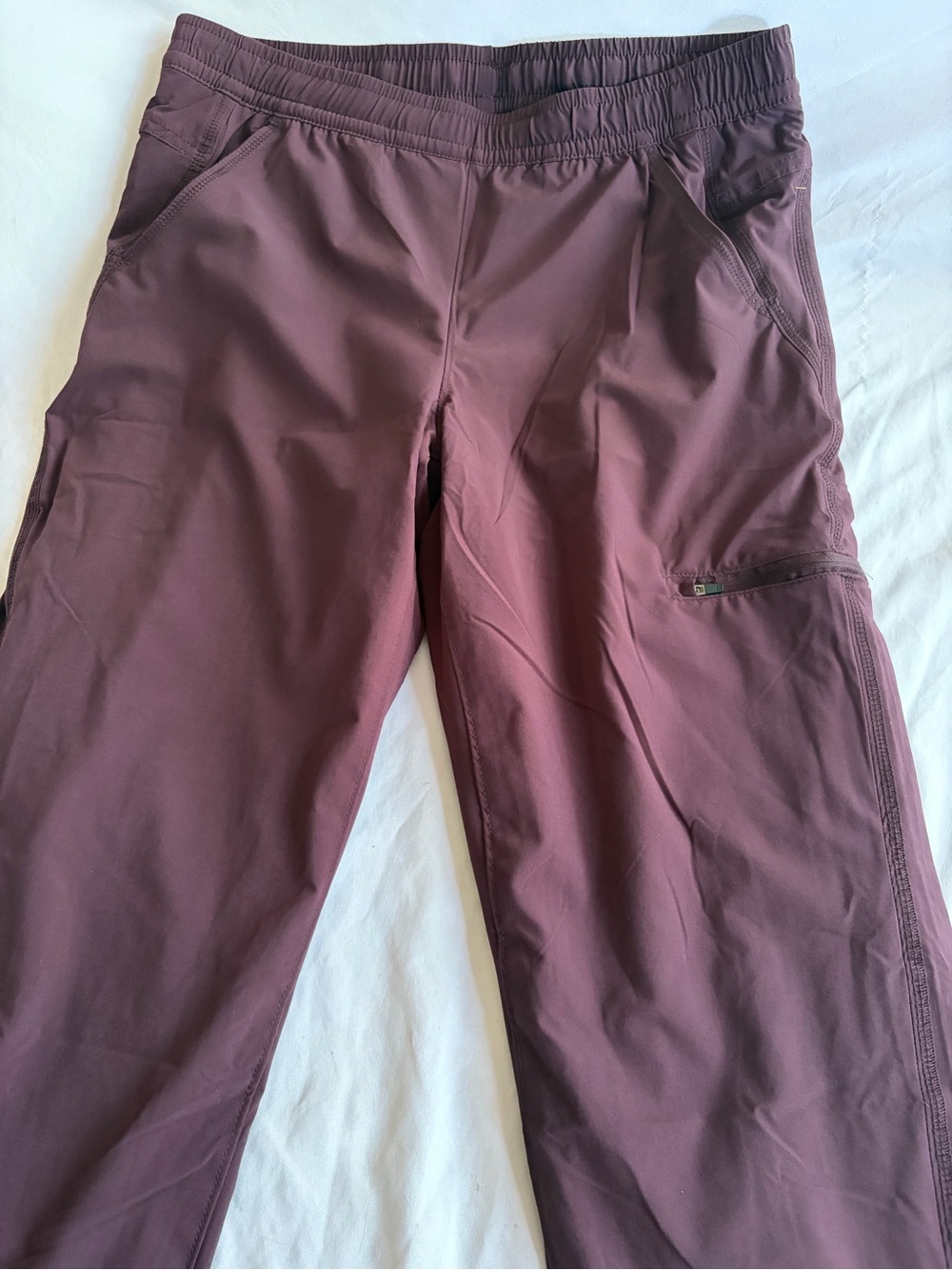 Eddie Bauer Women’s Fleece Lined Cargo Pants Size 4 Burgundy Outdoor Hiking